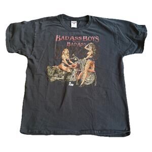 Mens Vintage 90S Bad Ass Boys Bad Ass Toys Motorcycle Shirt sz L
